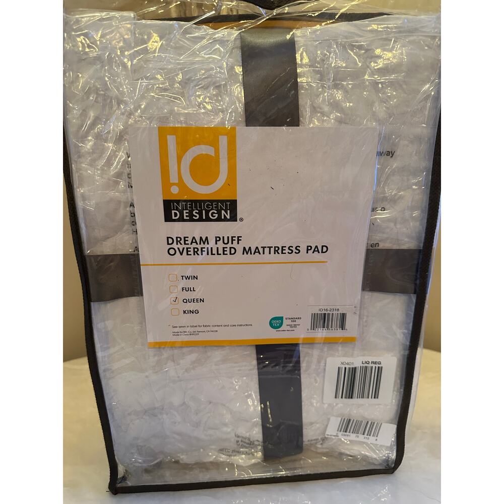 Dream Puff Queen White Overfilled Down Alternative Mattress Pad